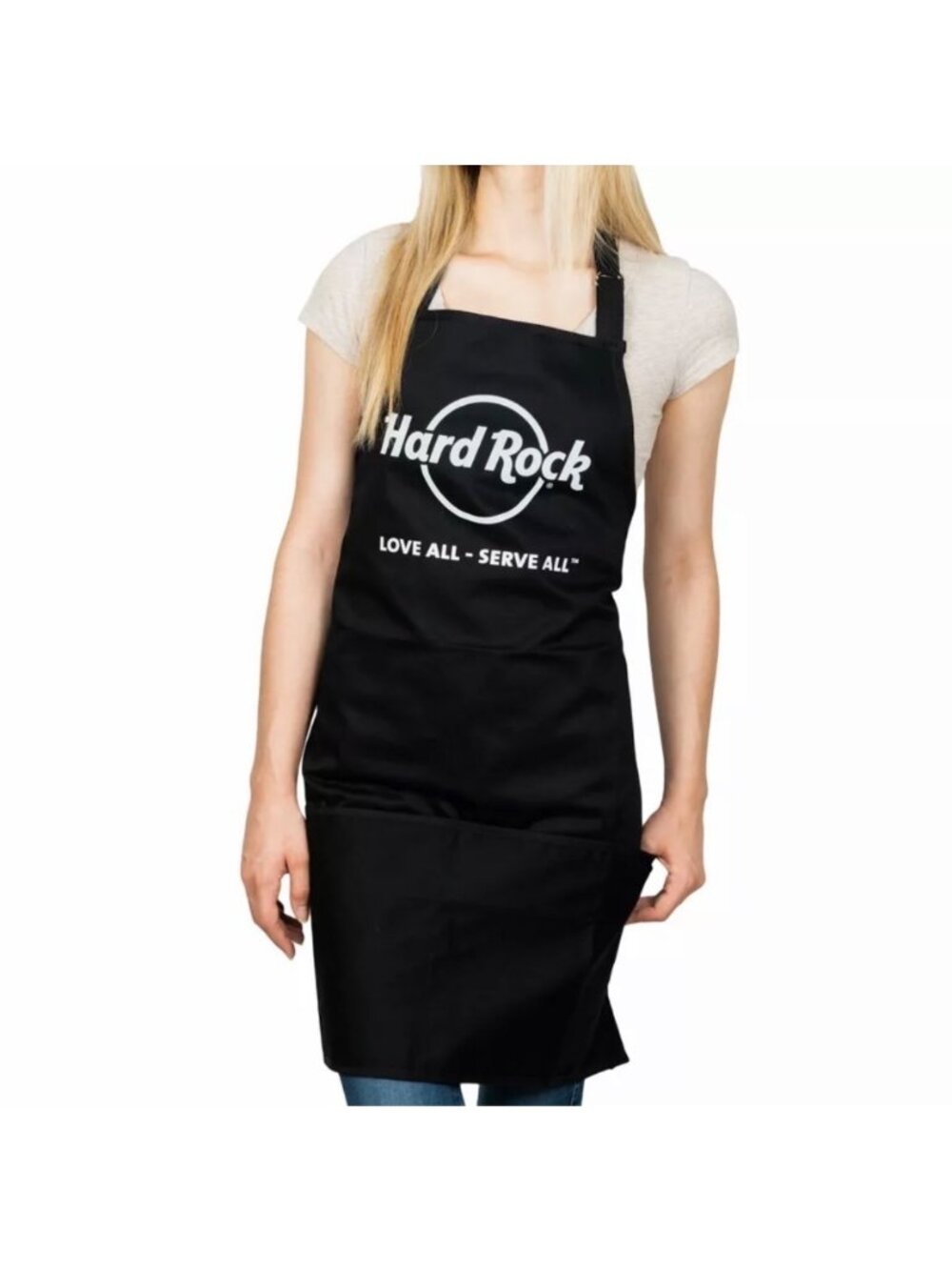 NWT Hard Rock Cafe Kitchen Chef Cook BBQ Grill Apron Love All Serve All 30X25